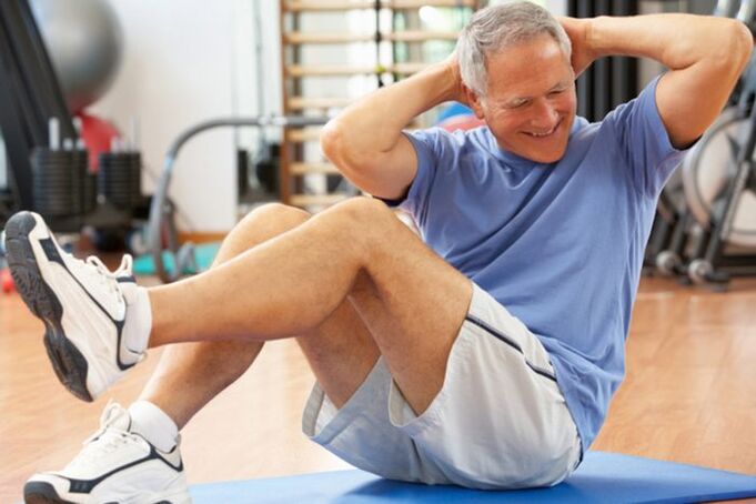 Man doing exercise to treat prostatitis